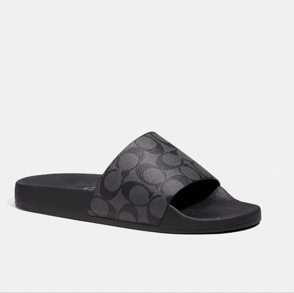 Coach Other - Coach Signature canvas upper PU leather Rubber outsole Slides size 11 NWOT